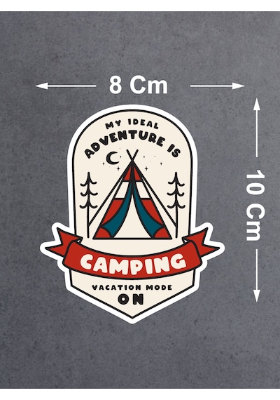 Kamp Sticker - 4x4 Off Road Adventure Camping Sticker - Araba Oto Motosiklet Karavan Sticker - 02178 10X8 Cm