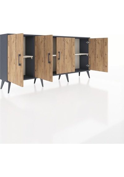 Arges Konsol 3 Raflı 4 Kapaklı 176x30x83 Antrasit-çam/aytaşı Çam/aytaşı Arges Konsol 3 Raflı 4 Kapaklı 176x30x83 Antrasit-çam/aytaşı Çam/aytaşı