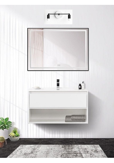 Riolight Retro Modern 1 Vintage Siyah 2xe27 Duylu Ayna Üstü Duvar Siyah