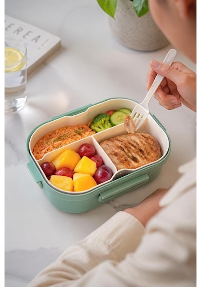 Lexroo 1200 Ml 2 Katlı 6 Bölmeli Bpa'sız Pp Plastik Sefer Tası Ve Diğer 16673183