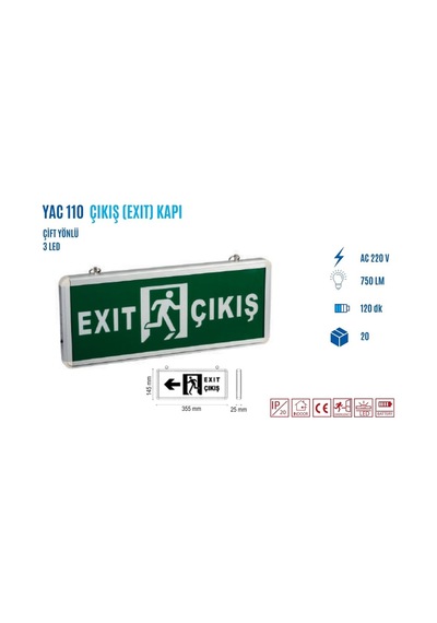 Ycl Yac-110 Exit Çıkış Yönlendirme Tabelası