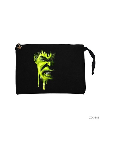 Zepplin Giyim Hulk Painting Siyah Clutch Astarlı Cüzdan / El Çantası