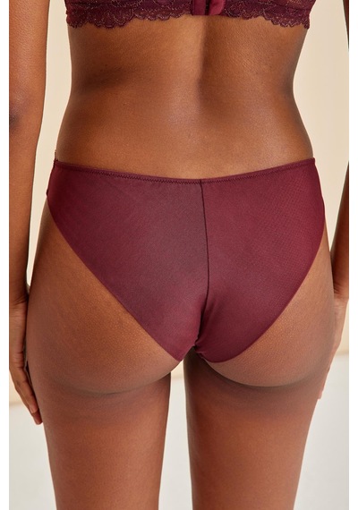 Roma Bordo Dantelli Slip Külot Bordo