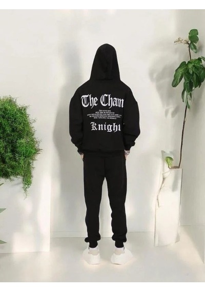 Marions Erkek Çocuk Yazılı Kapüşonlu Sweatshirt-15238 Siyah