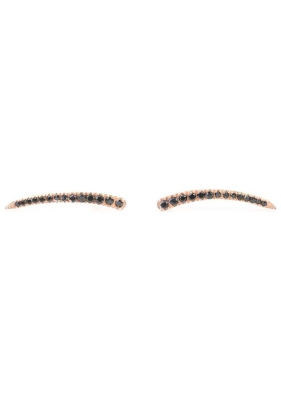 Nusrettaki 925 Ayar Gümüş Siyah Taşlı Earcuff Küpe