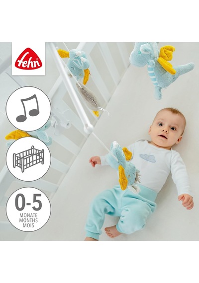 Müzik Mobil Küçük Kale - Sevimli Hayvanlarla Bebek Uyku Yardımı - Bebek Mobil Müzik Kutusu Melodi - 0-5 Ay Arası Bebekler İçin Bebek Yatağı Oyuncak