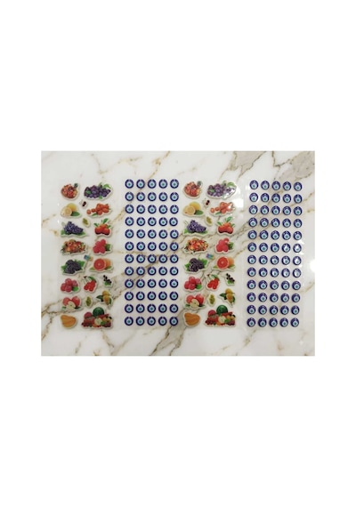 160 Adet Kabartmalı Meyve Ve Nazar Boncuklu Sticker 4 Sayfa Diğer