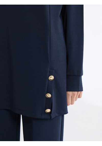Lcw Everyday Lacivert Soft Touch Kadın Sweatshirt Tunik