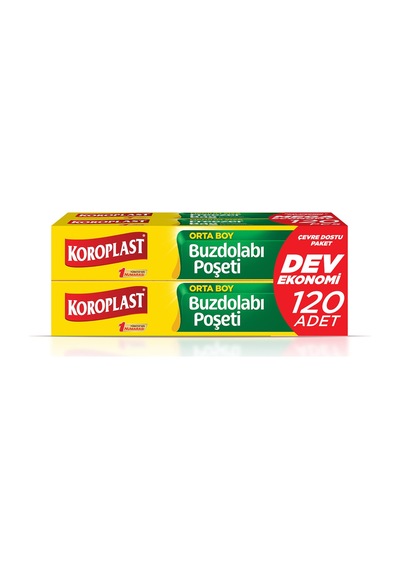 Koroplast Dev Ekonomi Buzdolabı Poşeti 3+1 Orta 120'li - 4 Adet Tarı