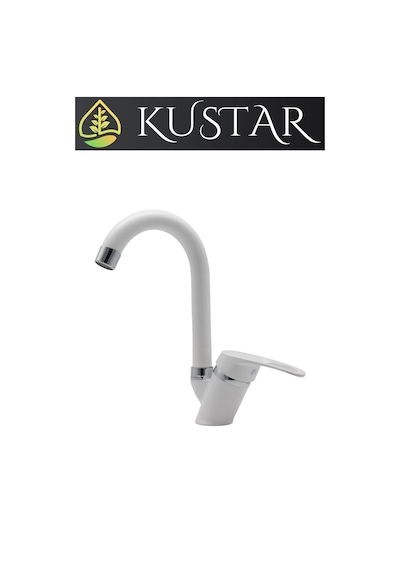 Kustar Cambridge Mix Aç Kapa Banyo Lavabo Bataryası Beyaz