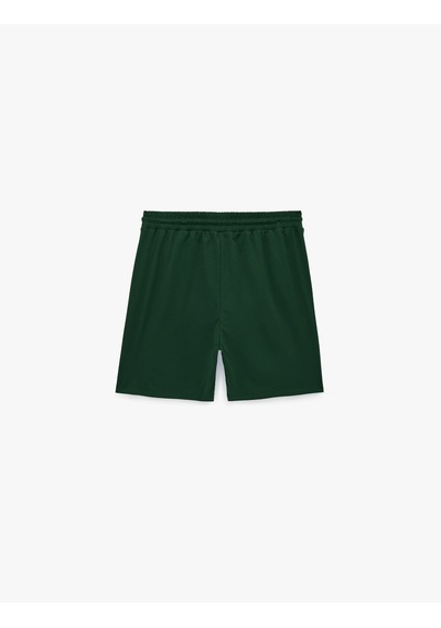 Koton Straight Fit Dokulu Cepli Beli Bağcıklı Spor Şort Yeşil 6sam40096nk
