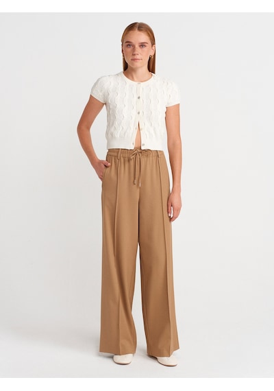 Dilvin 72170 Geniş Paça Yumuşak Pantolon-camel Camel