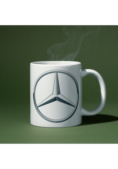 Applucky Mercedes Logo Tarihçesi Baskı Kupa Bardak Beyaz