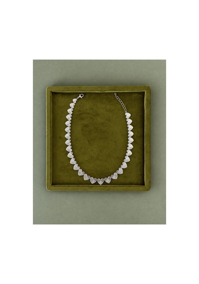 Aura Collection Amaris Kalp Detaylı Silver Çelik Choker Kolye Gümüş Gümüş