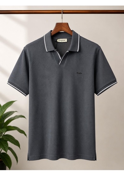 Classics Men Gewer Slim Fit Erkek Polo Yaka Tişört 7754 Antrasit