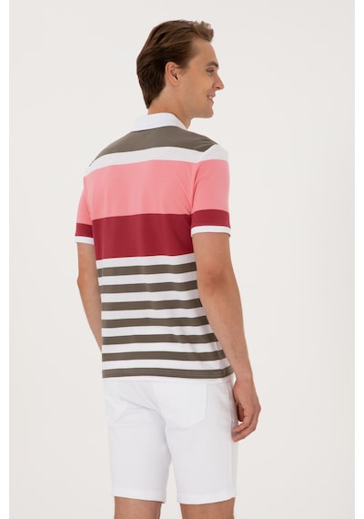 U.S. Polo Assn. Erkek Regular Fit Polo Yaka Pembe Tişört 50300046-VR041