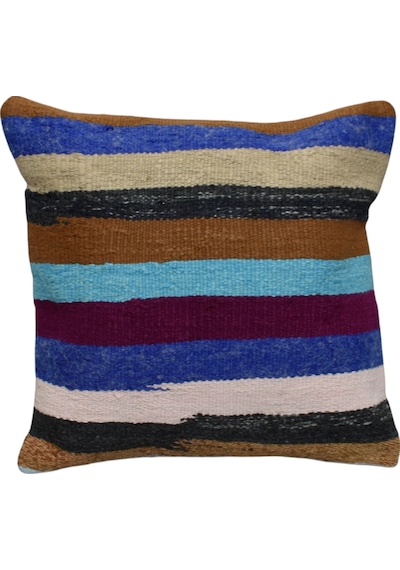 Zehra Abla Halı Yeni El Dokuma Dekoratif Kilim Kırlent Yastık Kılıfı 6806 Çok Renkli