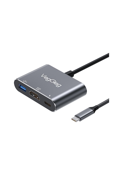 Veggieg Type-c To 4k Hdmı Type-c Pd100w Usb-a 3.0 Hub Dönüştürücü Adaptör