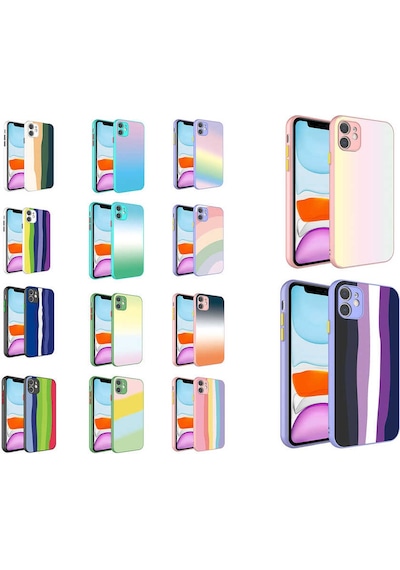 Apple Uyumlu iPhone 11 Kamera Korumalı Renkli Thtterli Klfs X cam Kılıf no3 NO3