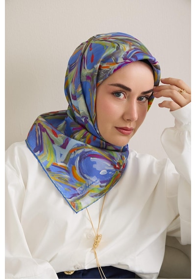 Silk Home Twill İpek Eşarp 11501-01 Mavi