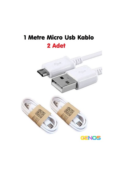 Samsung Galaxy Uyumlu Hızlı Şarj Kablosu 2 Adet J2 J3 J5 J7 - A3 A5 A7 - Note 2 4 5 - S6 S7 Edge Kablo