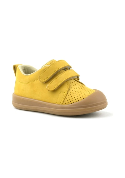 Rakerplus Hakiki Deri Sarı Cırtlı Anatomik Bebek Spor Ayakkabı Sneaker Sarı