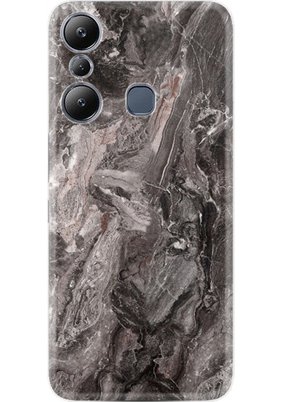 Infinix Hot 20i Kılıf Resimli Desenli Baskılı Silikon Gri Mermer 1376