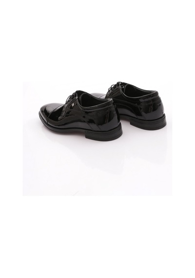 Fosco 1594 Erkek Büyük Numara Klasik Kauçuk Ayakkabı Siyah Rugan