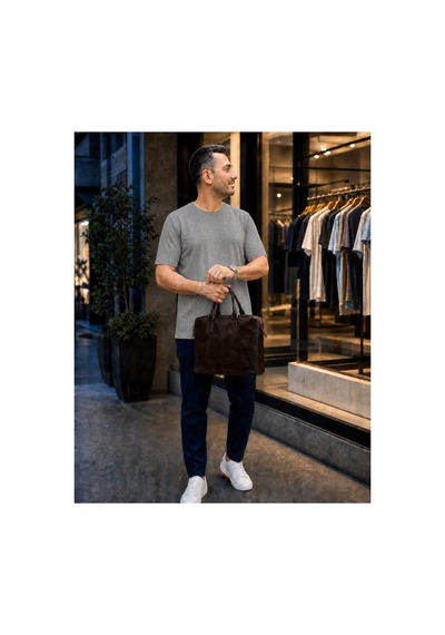 Modi Green Unisex Regular Fit Süprem Sıfır Yaka Kısa Kollu Tişört - Gri