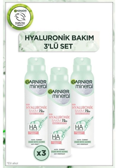 Mineral Hyaluronik Bakım Sprey Deodorant 3'lü Set