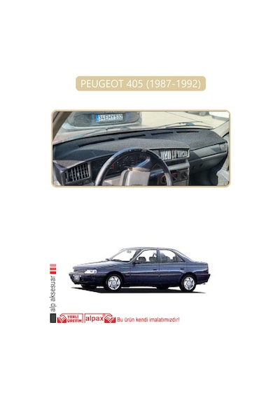 Peugeot 405 1987-1992 Torpido Koruma Halısı Bej Kenar
