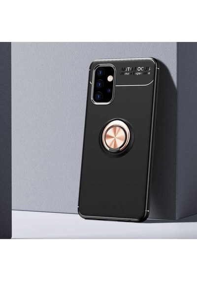 Galaxy A32 5g Kılıf Zore Ravel Silikon Kapak Siyah-Rose Gold