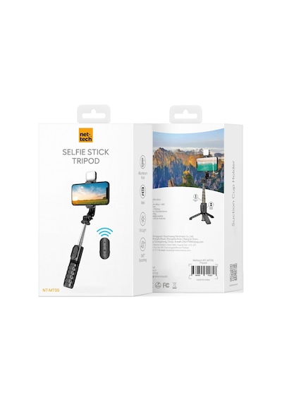 Nettech Nt-mt05 Taşınabilir Işıklı Tripod Bluetooth Selfie Çubuğu