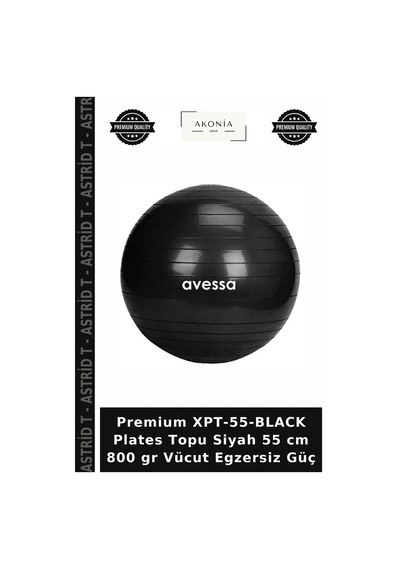Premium Xpt-55-black Plates Topu Siyah 55 Cm 800 Gr Vücut Egzersiz Güç