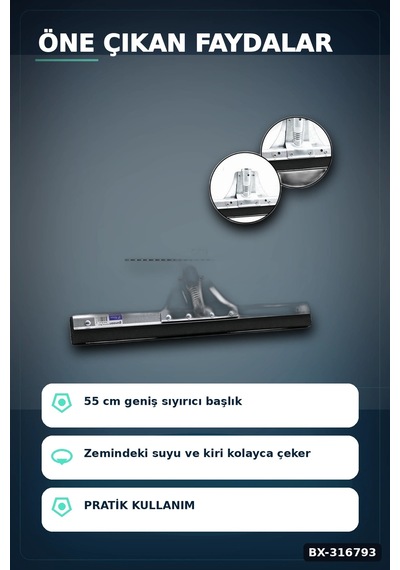 Endüstriyel Metal Yersil Çekpas 55 Cm Profesyonel Zemin Temizleyici 12 Adet Bx-316793