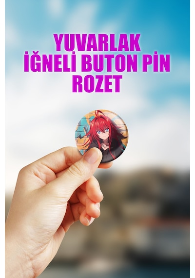 Rias Gremory High School Dxd Çanta Süsü Rozet İğneli Buton Rozet Seti 1 Adet Tekli