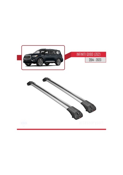 Infiniti Qx80 Z62 2014-2023 Arası İle Uyumlu Ace-1 Ara Atkı Tavan Barı Gri