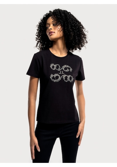Slim Fit Kadın Tshirt K.kol Siyah