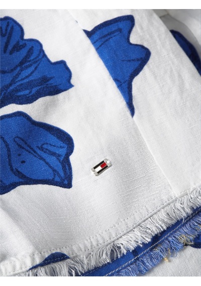 Tommy Hilfiger Frayed Vıs/lınen Ss Shırt Kadın Beyaz Kk Gömlek - Ww0ww48924