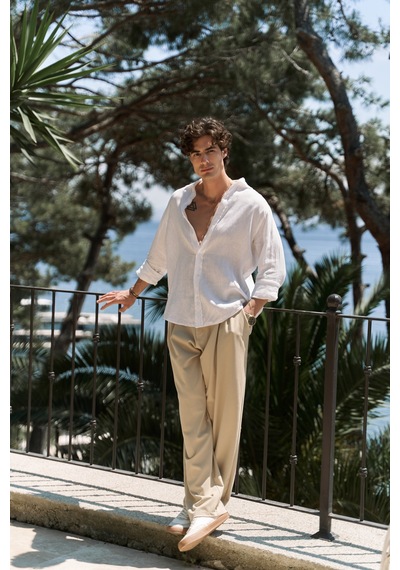 Mai Studios Co. Mai Collection Geaohrid Bej Erkek Pantolon Bej