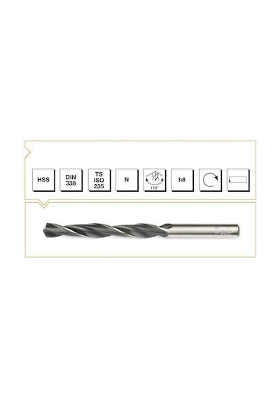 MTE HSS DIN 338 8 MM Silindirik Saplı Kısa Haddeli Matkap Ucu
