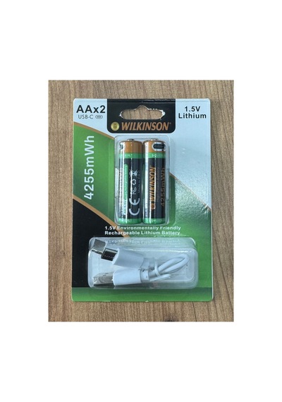 Şarjlı Kalem Pil 1.5v Aa Şarj Edilebilir Lityum Pil 4255mwh Usb-c Girişli, 2 Li Paket Şarj Kablolu