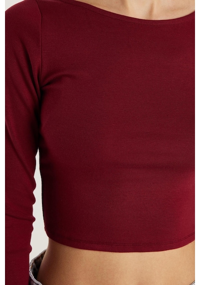 Tudors Kadın Slim Fit Dar Kesim Modal Kumaş Uzun Kollu Bisiklet Yaka Bordo Bluz-33968 Bordo Tudors Kadın Slim Fit Dar Kesim Modal Kumaş Uzun Kollu Bisiklet Yaka Bordo Bluz-33968 Bordo
