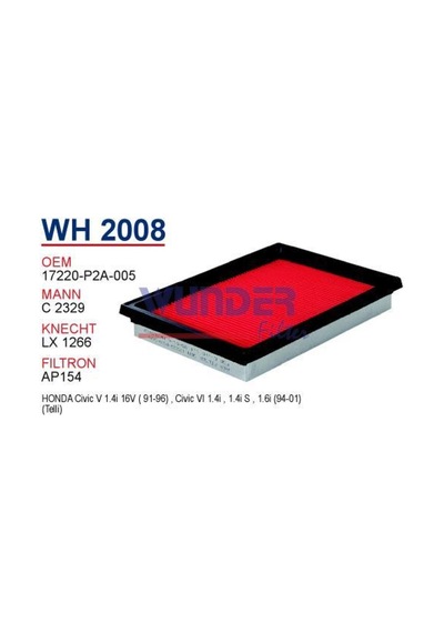 Wunder Wh2008 Hava Filtresi - Honda Civic 1.4 95-01 -V Hatcback 540129273