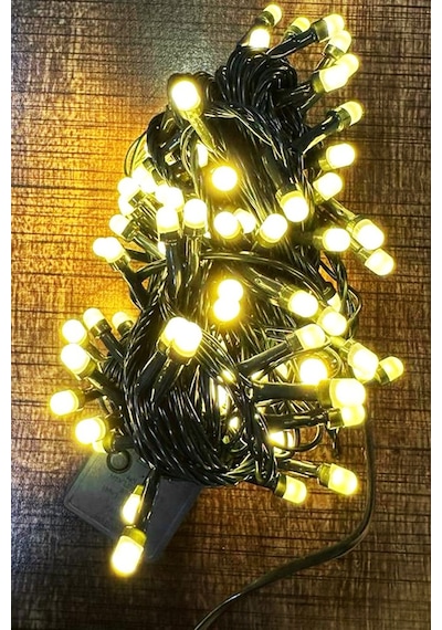 Yılbaşı Led Işık Yeşil Kablolu Eklemeli Gün Işığı 9 M