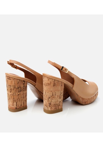 Hotiç Kadın Deri Bej Topuklu Sandalet