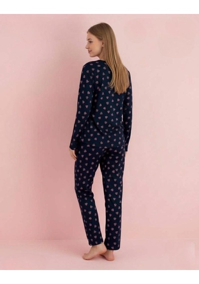 Pijamerry Kadın Bambu Baharlık Dantel Yaka Uzun Kol İnce Pijama Takımı 5209l - 1 Adet Lacivert Pijamerry Kadın Bambu Baharlık Dantel Yaka Uzun Kol İnce Pijama Takımı 5209l - 1 Adet Lacivert