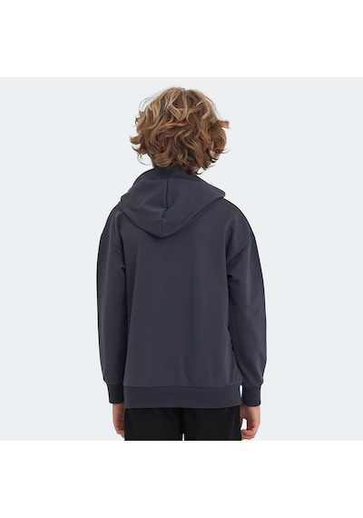 Slazenger LINK Çocuk Kapüşonlu Cepli Koyu Gri Sweatshirt