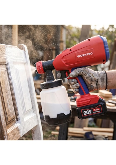Workpro Wp397005 20volt 1000ml. Şarjlı Boya Tabancası +yedek Nozul/meme Akü Dahil Değildir