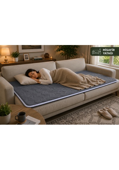 Zish Tekstil Flexı 5 Cm 90x200 Katlanır Kamp Yatağı Karavan, Misafir Ve Anne Yanı Yatağı Gri